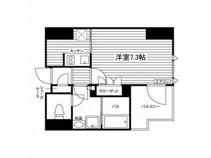 びゅうリエットグラン新宿戸山(1K/2階)の間取り写真