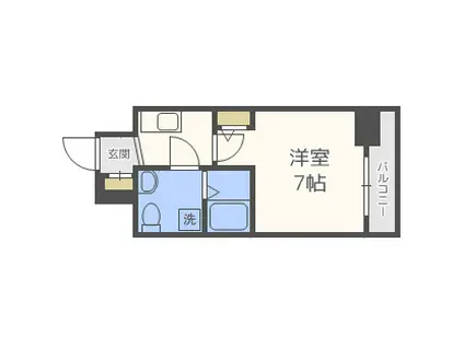 アドバンス心斎橋ラシュレ(1K/4階)の間取り写真