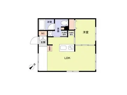 アスティーレ目黒不動前(1LDK/1階)の間取り写真