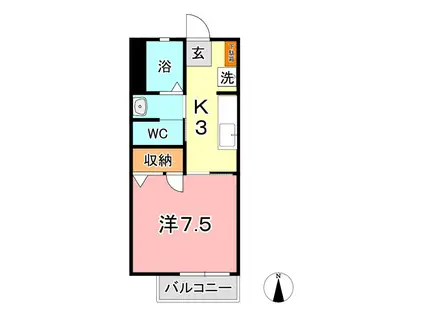 HIDEMO(1K/1階)の間取り写真