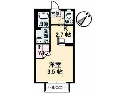 シャーメゾンNONNON(ワンルーム/2階)の間取り写真