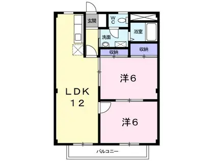シティハイツ君塚(2LDK/1階)の間取り写真