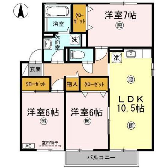リヴェールA(3LDK/2階)の間取り写真