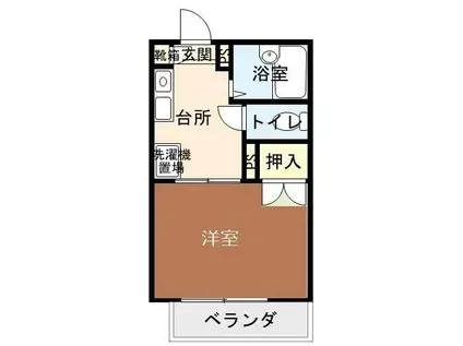 チェリーブラッサム95・2(1K/1階)の間取り写真