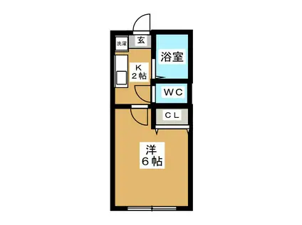 Cグランエッグス野方(1K/1階)の間取り写真