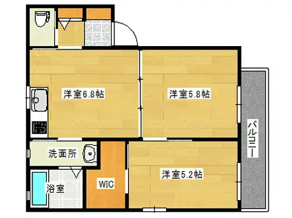 メゾン・ド・マシィ(2DK/1階)の間取り写真