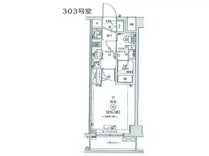 SQUARE CITY YOKOHAMA TSURUMI(1K/3階)の間取り写真
