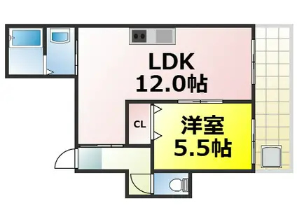 イル・ソーレ九条(1LDK/8階)の間取り写真