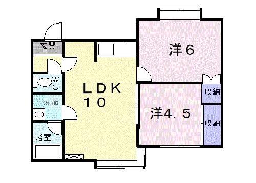 プラドール ルア(2LDK/2階)の間取り写真