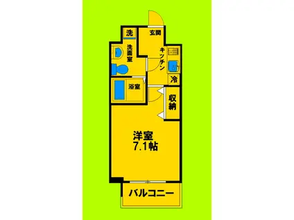 サムティ江坂ジュリーブ(1K/7階)の間取り写真