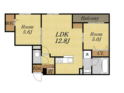 TOURSOLEIL(2LDK/3階)の間取り写真