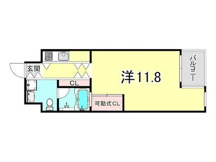 ＪＲ東海道本線 摂津本山駅 徒歩10分 6階建 築19年(1K/2階)の間取り写真