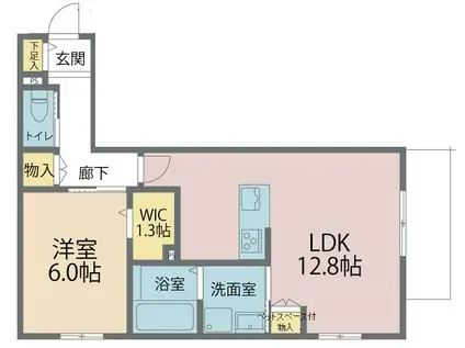 YU PRUNE II(1LDK/4階)の間取り写真