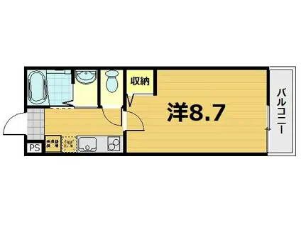 グランテール翼(1K/2階)の間取り写真