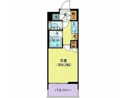 パレステュディオ芝浦シティ(1K/7階)の間取り写真