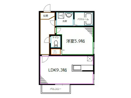 サン・ビエール(1LDK/1階)の間取り写真