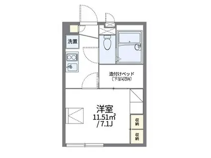 レオパレスヴィラージュ長洲(1K/2階)の間取り写真