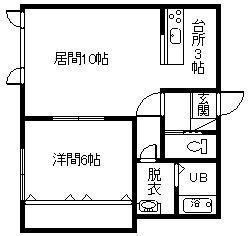 ハニービー(1LDK/1階)の間取り写真