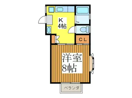 ポットマム三鷹(1K/2階)の間取り写真