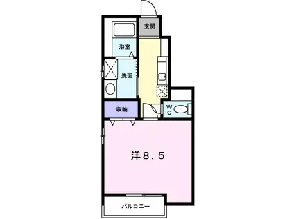 名鉄三河線 土橋駅(愛知) 徒歩32分 2階建 築19年(1K/1階)の間取り写真