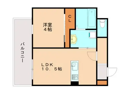 アリビラ六甲(1LDK/3階)の間取り写真