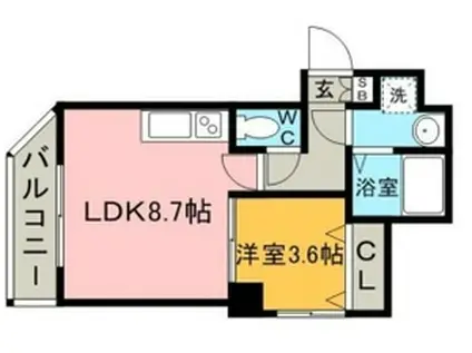 リバティ神屋(1LDK/4階)の間取り写真