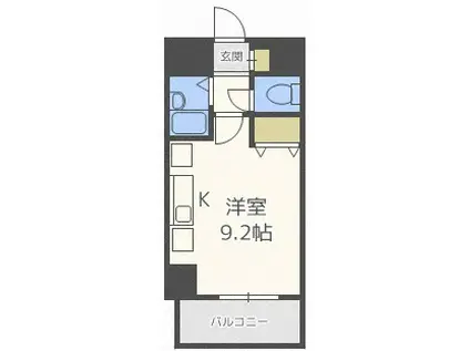 ウエスト10(ワンルーム/2階)の間取り写真