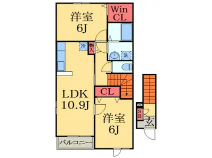 メゾン・フォーリスト(2LDK/2階)の間取り写真
