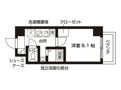 フィシオ京王八王子(1K/5階)の間取り写真