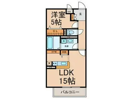 LA QUADRIFOGLIO(1LDK/2階)の間取り写真