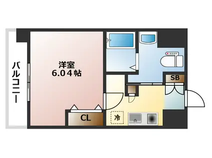 PARK HILLS難波南 HANEUL(1K/3階)の間取り写真