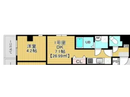 グランヒルズ錦糸町(1DK/8階)の間取り写真