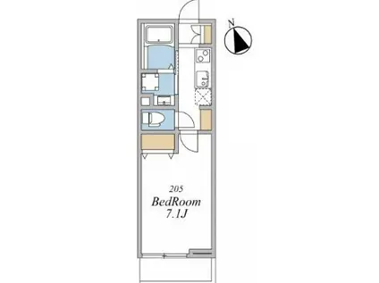 ウインドテラス津田沼II(1K/2階)の間取り写真
