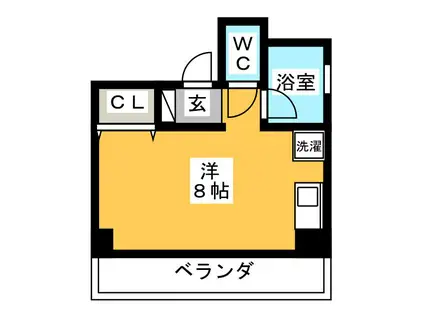 ラ・プリマヴェーラ(ワンルーム/3階)の間取り写真