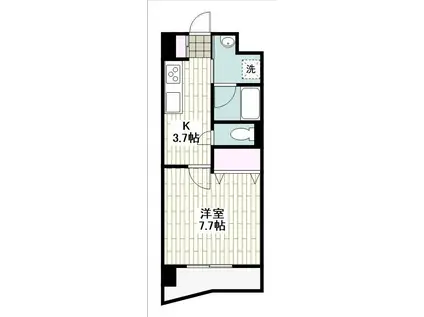 ニューシティアパートメンツ南小倉Ⅰ(1K/4階)の間取り写真