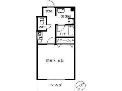 エルカーサ正雀II(1K/1階)の間取り写真