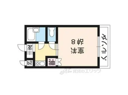 エーデルKATABIRA(1K/3階)の間取り写真