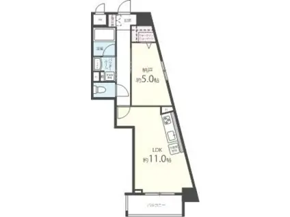 ラディアント(1LDK/5階)の間取り写真