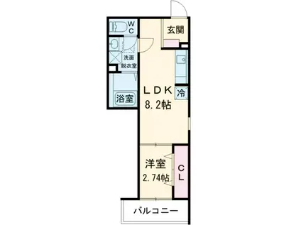 FSTYLE藤井寺岡2号館(1LDK/2階)の間取り写真