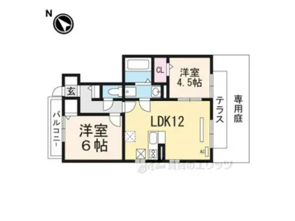 セジュールアースマーシⅤ(1LDK/1階)の間取り写真