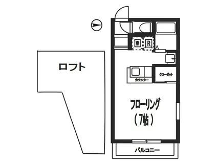 アークテラス(1K/2階)の間取り写真
