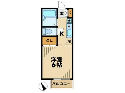 ヴェルドミール(1K/2階)の間取り写真