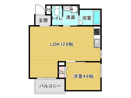 メゾン・ド・MIYAVI(1LDK/4階)の間取り写真