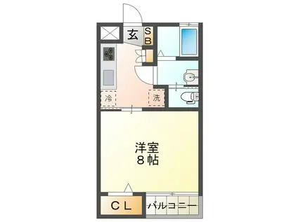 ヴェル ドミール(1K/2階)の間取り写真