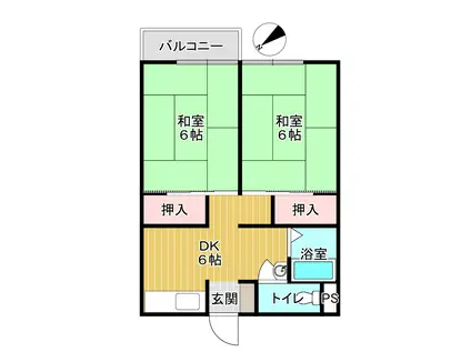 セントラルコーポA(2DK/1階)の間取り写真