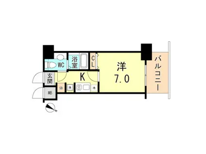 アプリーレ神戸元町(1K/11階)の間取り写真