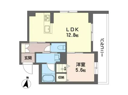 通町グランデ(1LDK/4階)の間取り写真