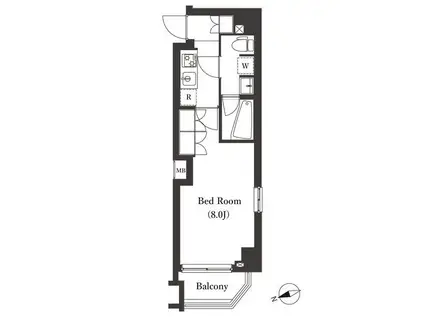 ARKMARK大森西(1K/4階)の間取り写真