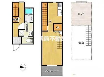 アクアグリーン城内(ワンルーム/1階)の間取り写真