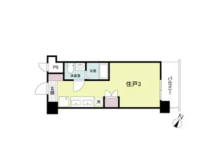 レジディア比治山公園(1K/5階)の間取り写真
